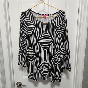 Sunny Leigh Black and White Boxy Blouse